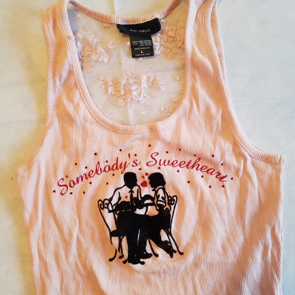 Express “Somebody’s Sweetheart” Cotton & Lace Top - Picture 5 of 8